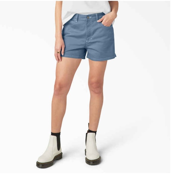 Dickies NEW NWT Women's Carpenter Shorts blue size 10/30 $45 high waist 3 inches - Picture 1 of 11